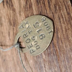 P208 dog tag 1908 antique pendant collectible heirloom